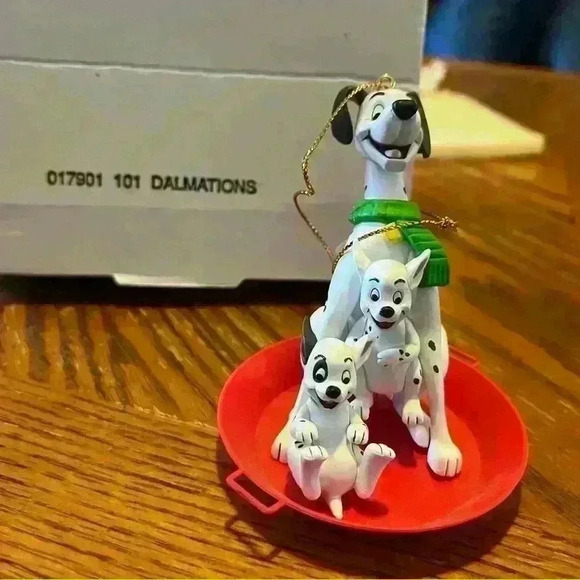 Disney Other - Disney 101 Dalmations Ornament Grolier Christmas Magic Dog Puppies Sled with box